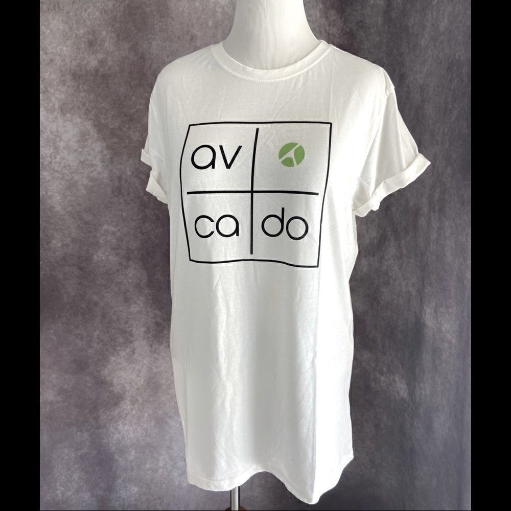 Avocado White Tee with avocado Graphic
